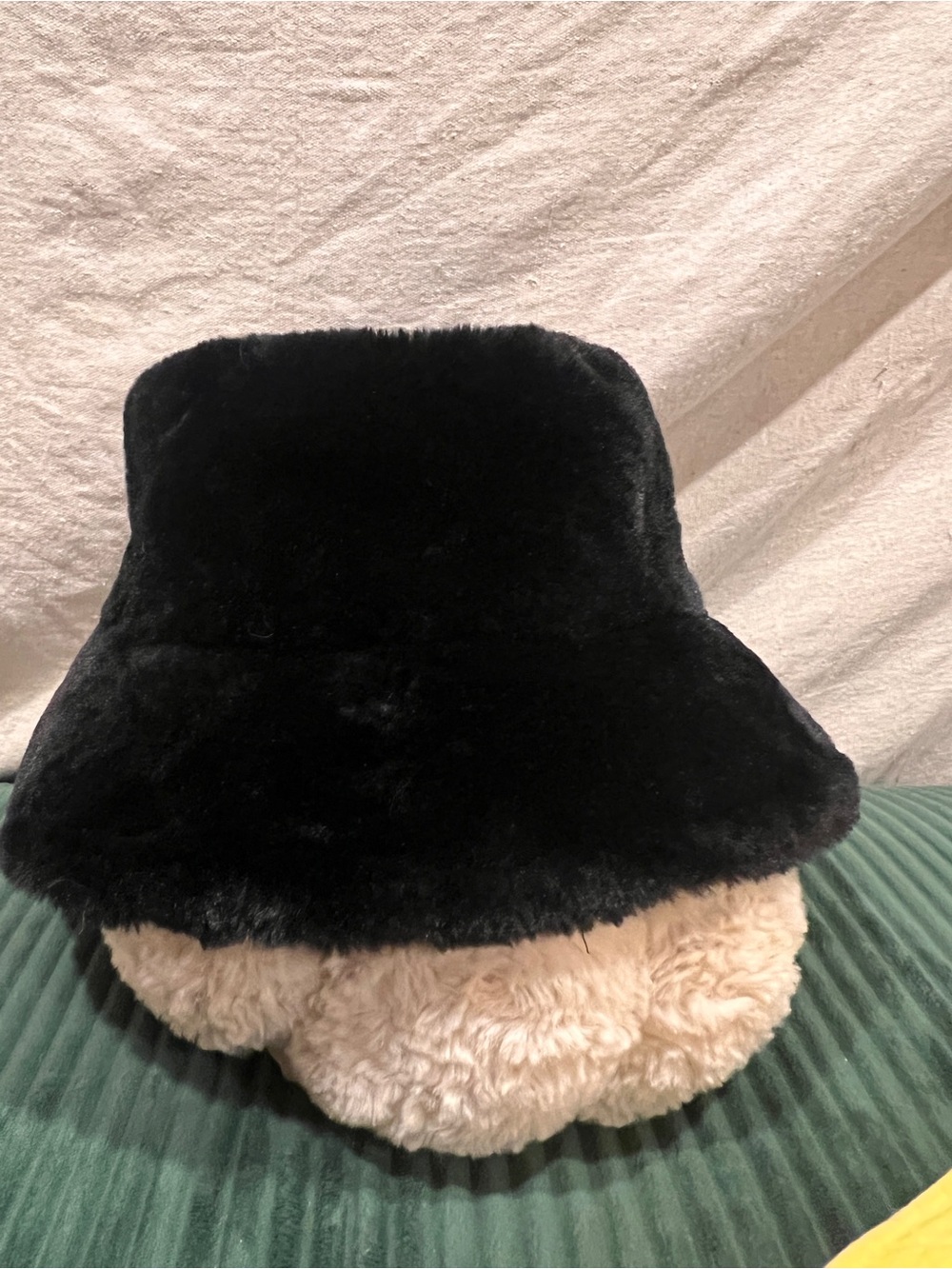 Black Faux Fur Bucket Hat - Women's Cozy Winter Accessory